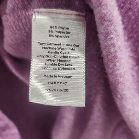 T by Talbots Womens Cowl Neck Purple Active Sweater Size Medium - Picture 4 of 14